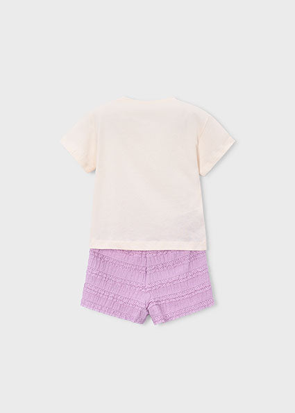 Mayoral Girls Lilac Knit Short Set 3231