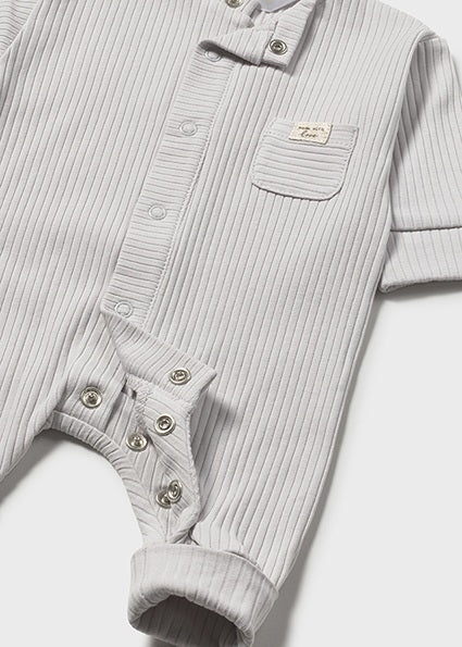 PRE ORDER Mayoral Unisex Baby Grey Ribbed Onesie 1726