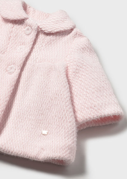 Mayoral Baby Girl Pink Textured Soft Coat 2401