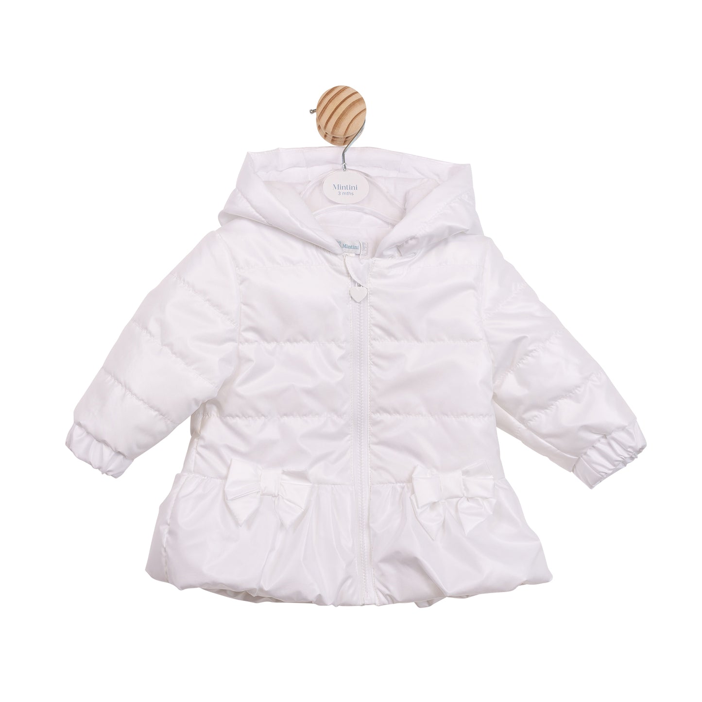 Mintini Baby Girl White Metallic Bow Jacket 6863