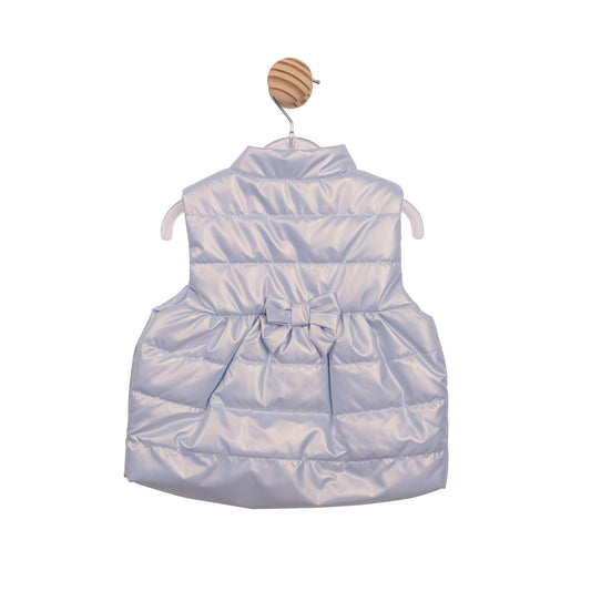 Mintini Baby Girl Blue Metallic Bow Gilet 6868