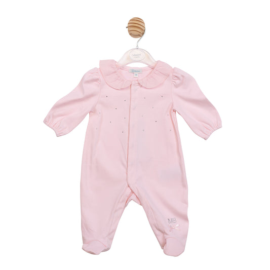 Mintini Baby Girls Pink Babygrow 7089