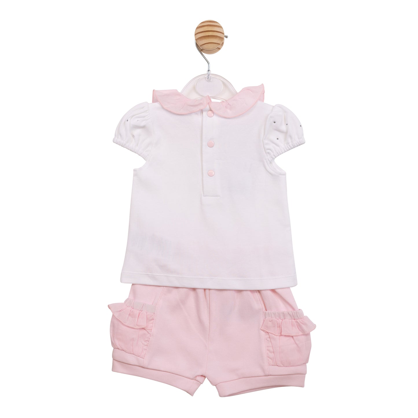 PRE ORDER Mintini Baby Girls Pink Ruffle Short Set 7095