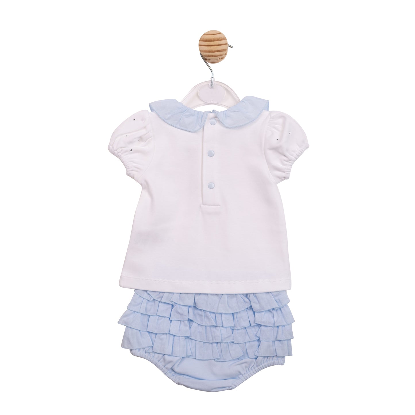 Mintini Baby Girl Blue Diamante Jam Pant Set 7119