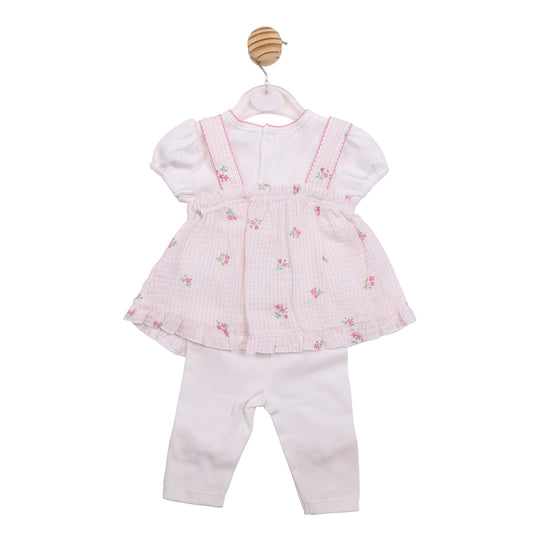 PRE ORDER Mintini Baby Girls Pink Spring Legging Set 7153