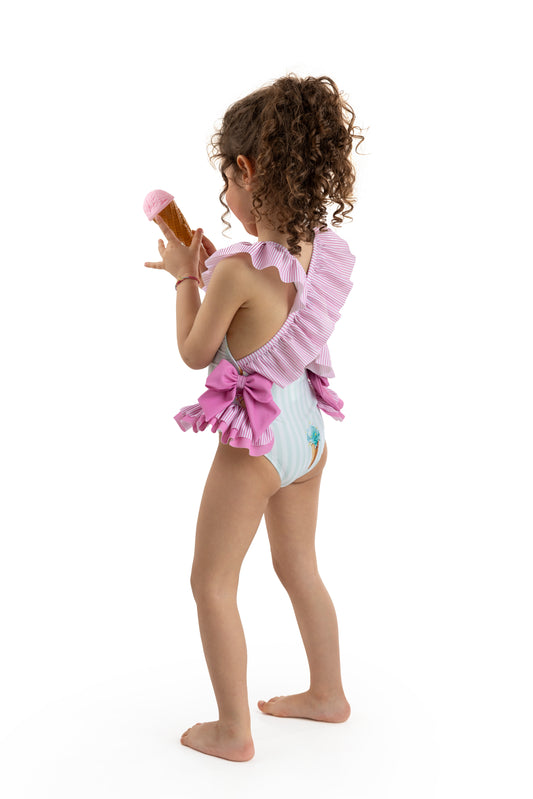 Meia Pata Girls Ice Cream Print Swimsuit Salerno