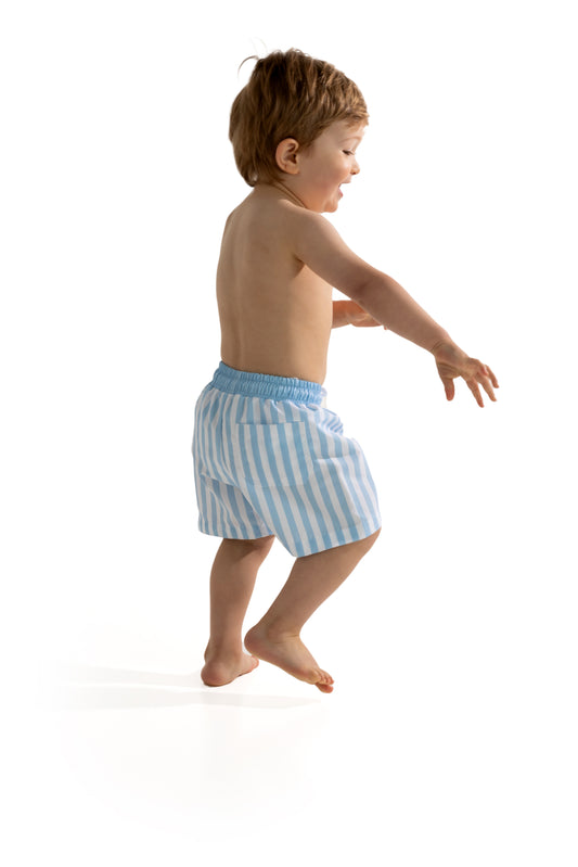 Meia Pata Boys Blue Stripe Swim Trunks