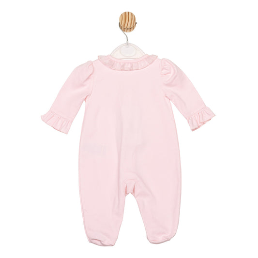 Mintini Baby Girl Pink Organza Bow Babygrow 6772