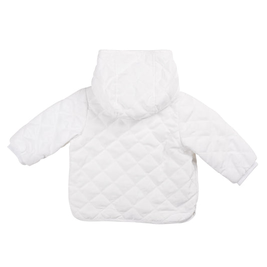 Mintini Boys White Quilted Hooded Coat 6222