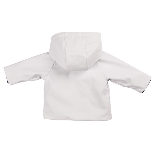 Mintini Boys White and Navy Contrast Raincoat 6228