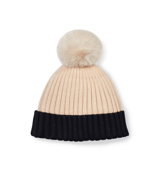 Mitch & Son Beige Knitted Pom Hat Jimmy