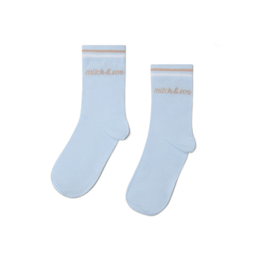 Mitch & Son Blue Crew Socks Stuart
