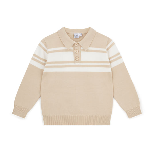 PRE ORDER Mitch & Son Beige Knitted Polo Tracksuit Travis