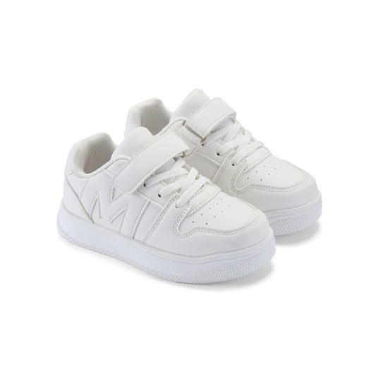Mitch & Son White Logo Velcro Trainer Jump Low