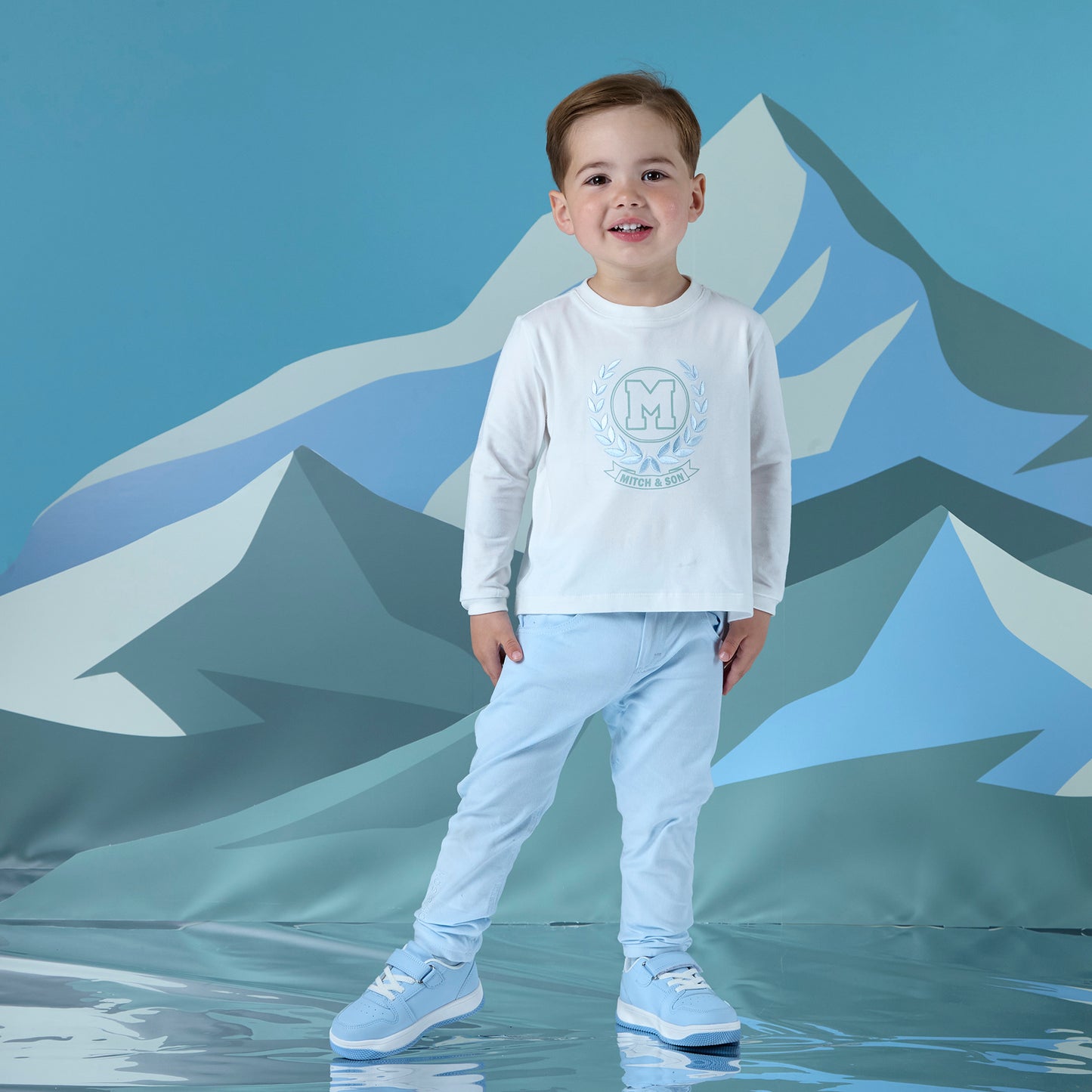 Mitch & Son Boys Pale Blue Twill Trouser Jett