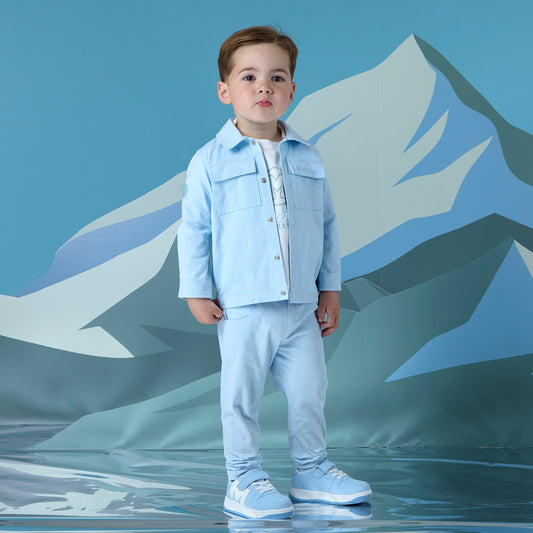 Mitch & Son Boys Pale Blue Twill Trouser Jett