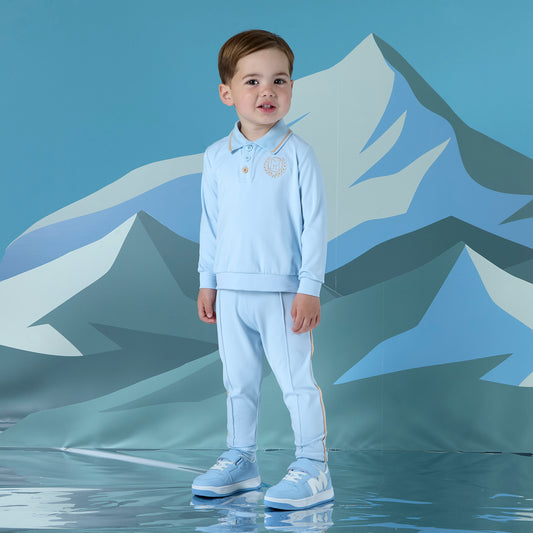 Mitch & Son Pale Blue Polo & Trouser Set Jordan