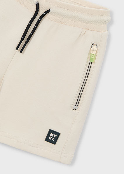 Mayoral Cream Zip Jogger Short 3209
