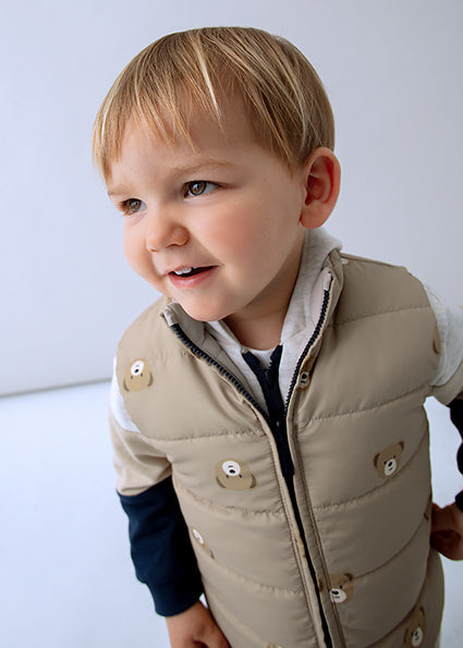 Mayoral Baby Boys Navy & Beige Reversible Gilet 2348