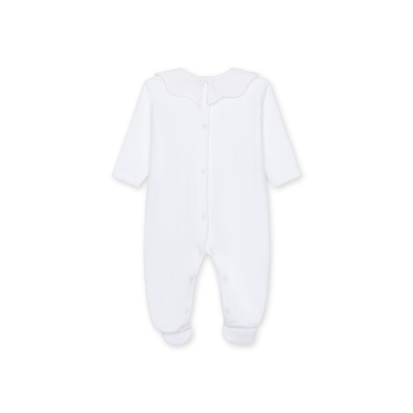 Baby Gi White Velour Pique Babygrow PQ50