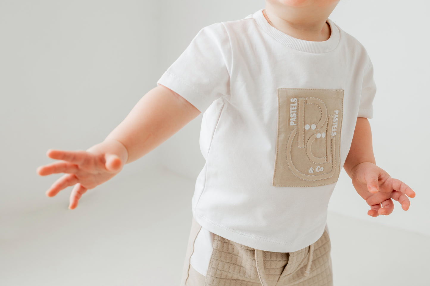 Pastels & Co Boys Beige Ribbed Short Set Adderley