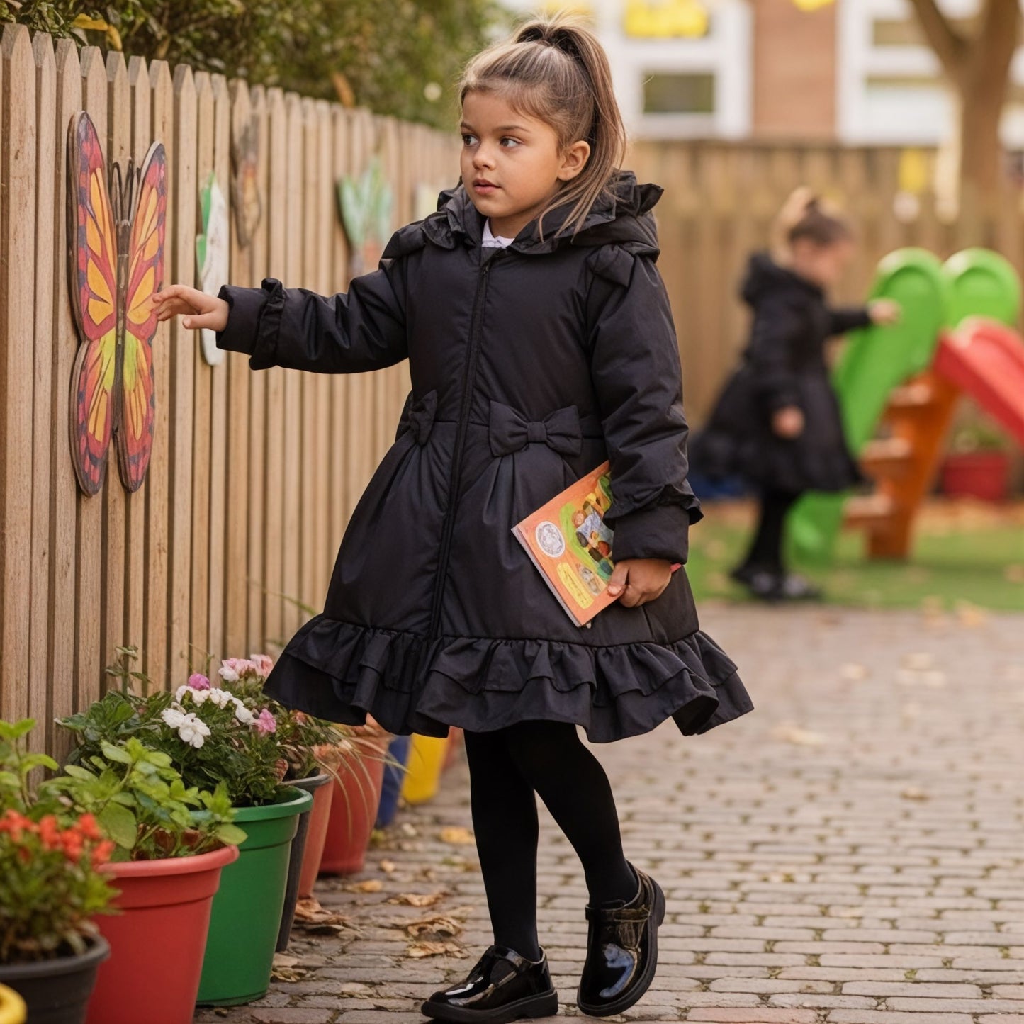 PRE ORDER Love & Learn Girls Black Ruffles Jacket