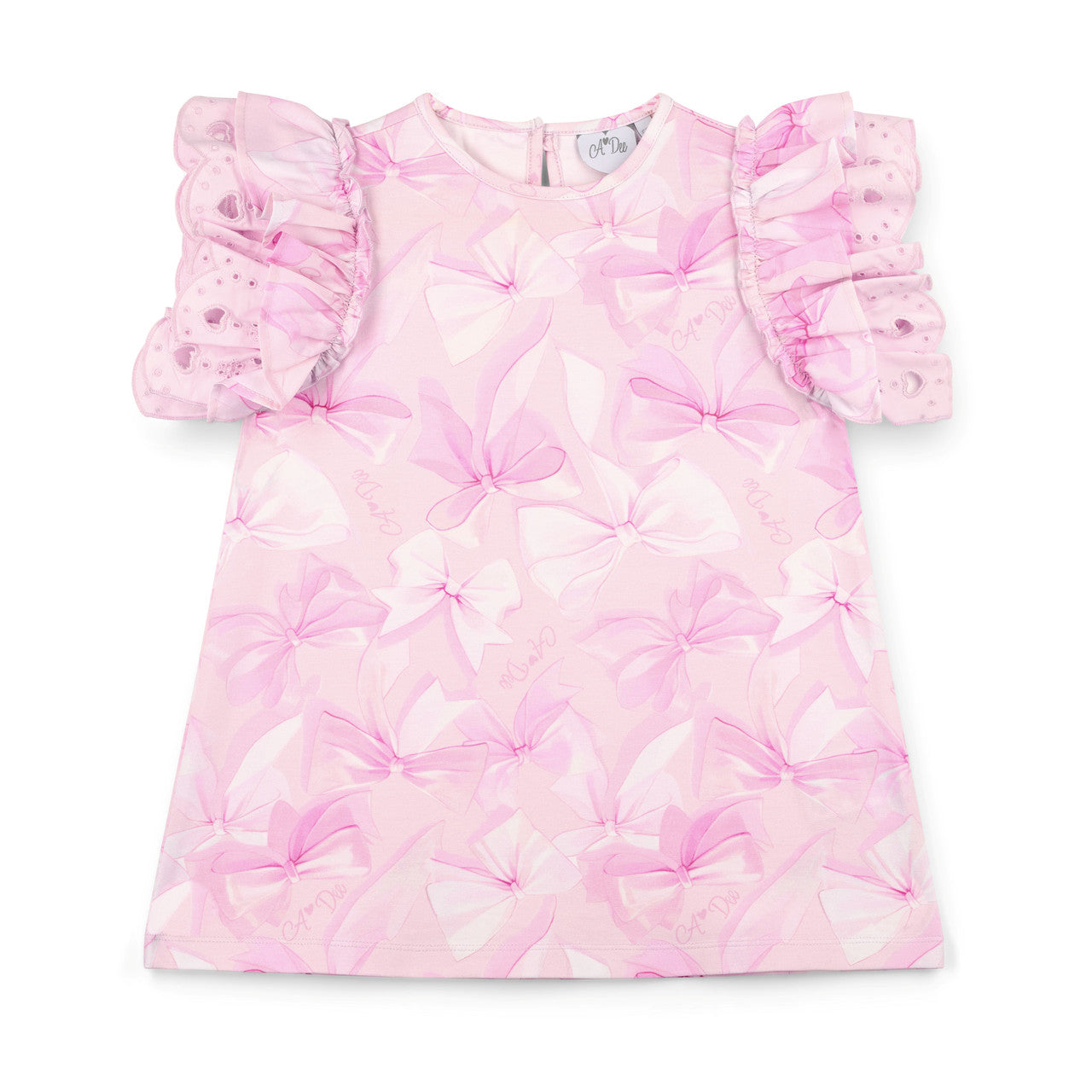 ADee Pink Bow Print Ruffle Legging Set Rachel