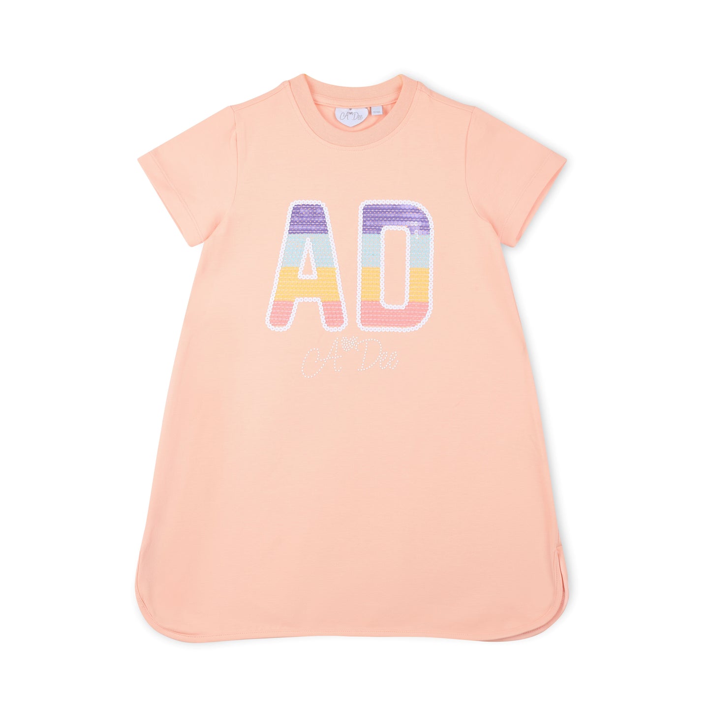 ADee Peach Sequin T-Shirt Dress Saylor