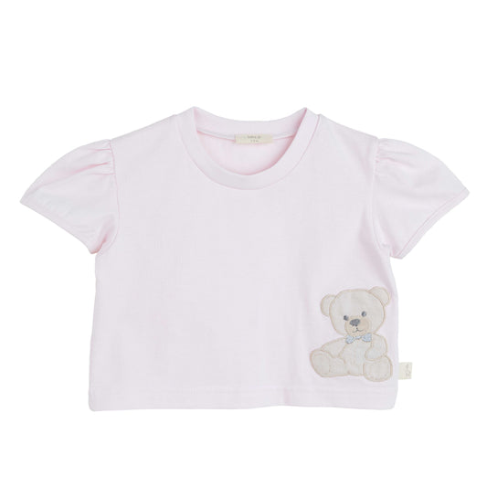 Baby Gi Girls Pink Sweet Teddy Two Piece Frilly Short Set ST70G