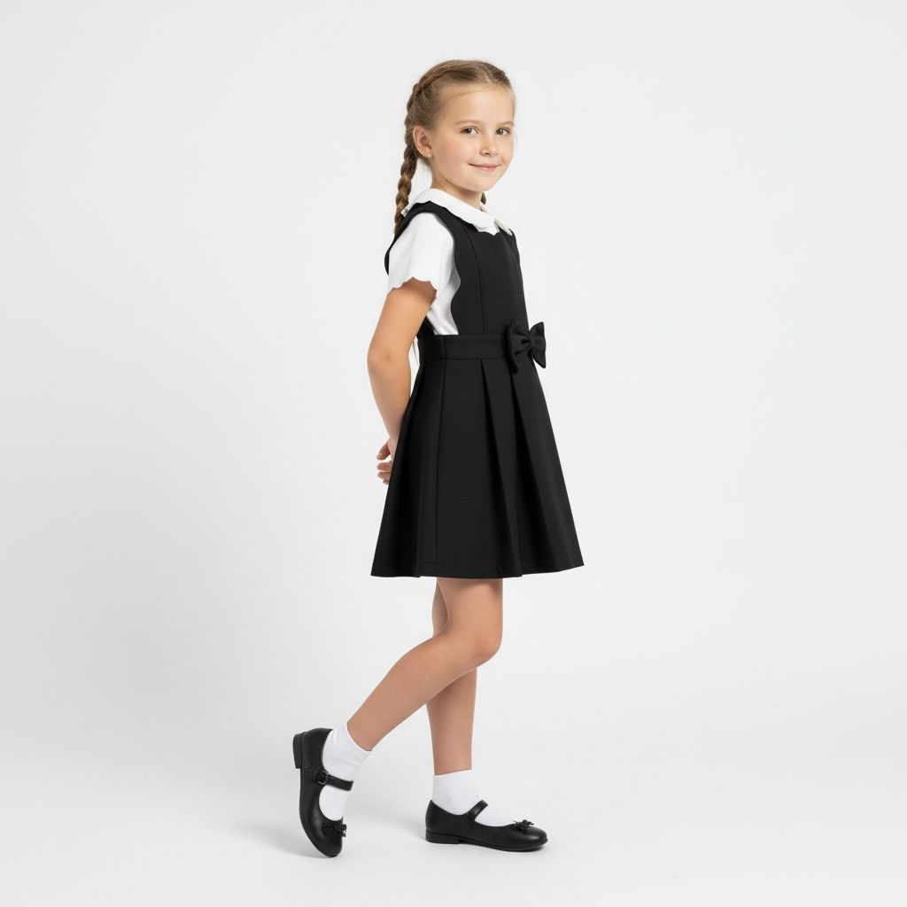 PRE ORDER Love & Learn Girls Black Scalloped Pinafore