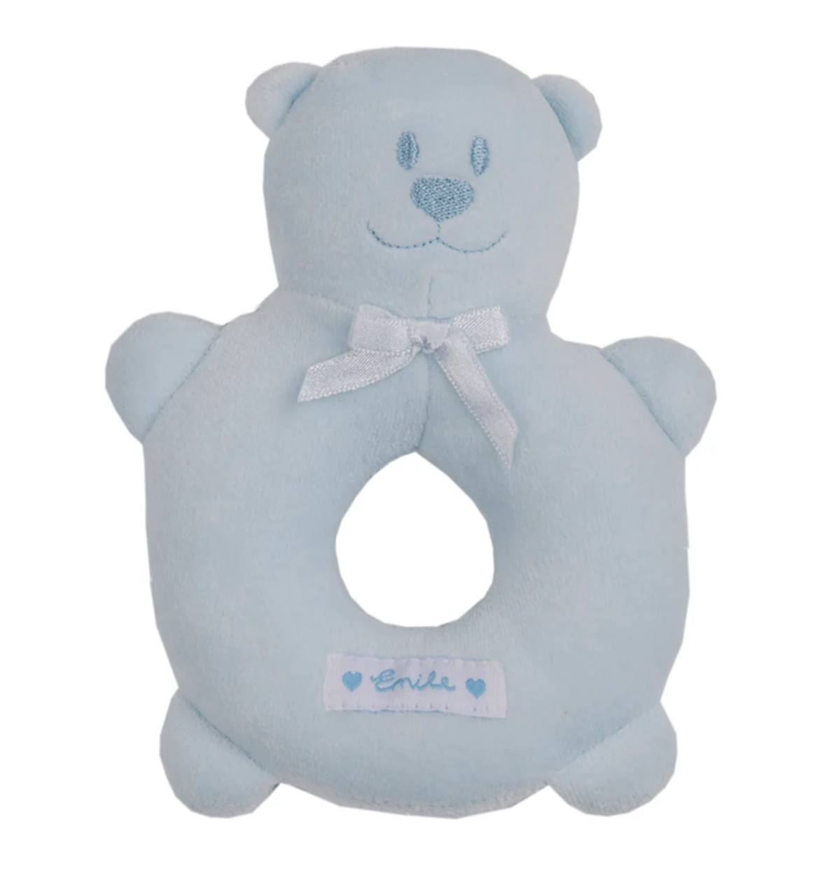 EMILE ET ROSE Blue Bunny Velour Rattle Amor