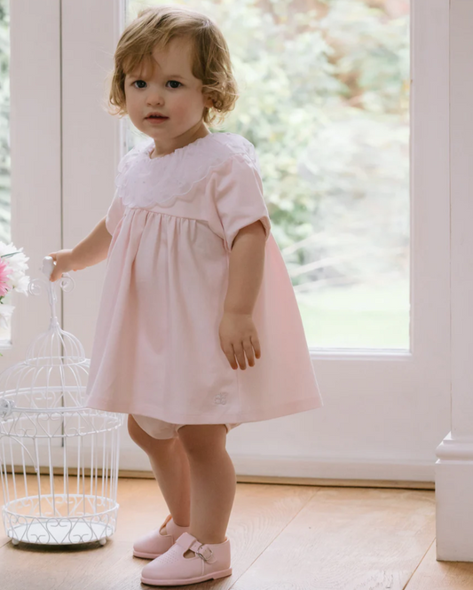 Emile Et Rose Baby Girl Pink Dress & Frilly Knicker Set Janais