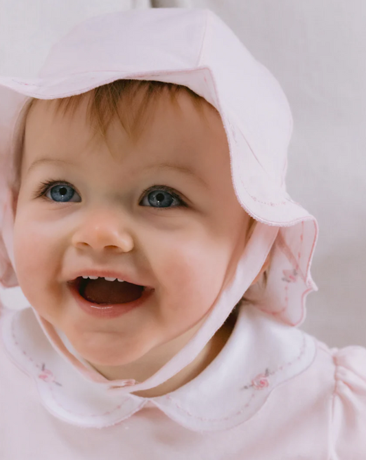 Emile Et Rose Baby Girls Pink Girls Embroidered Sunhat Jade
