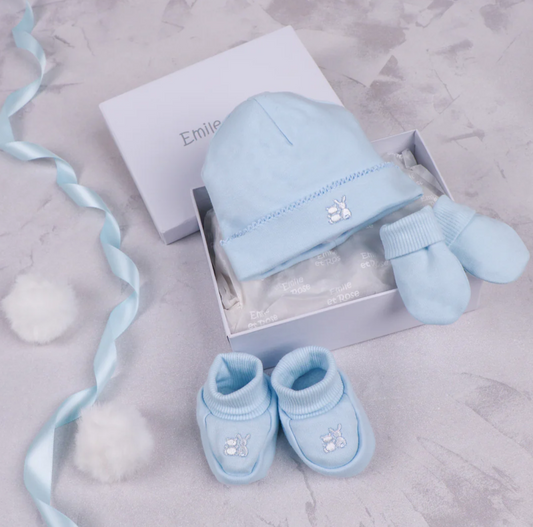 Emile Et Rose New Baby Hat Booties & Mitts Gift Set Nox
