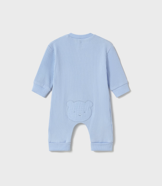 Mayoral Baby Boy Blue Ribbed Bear Onsie 1797