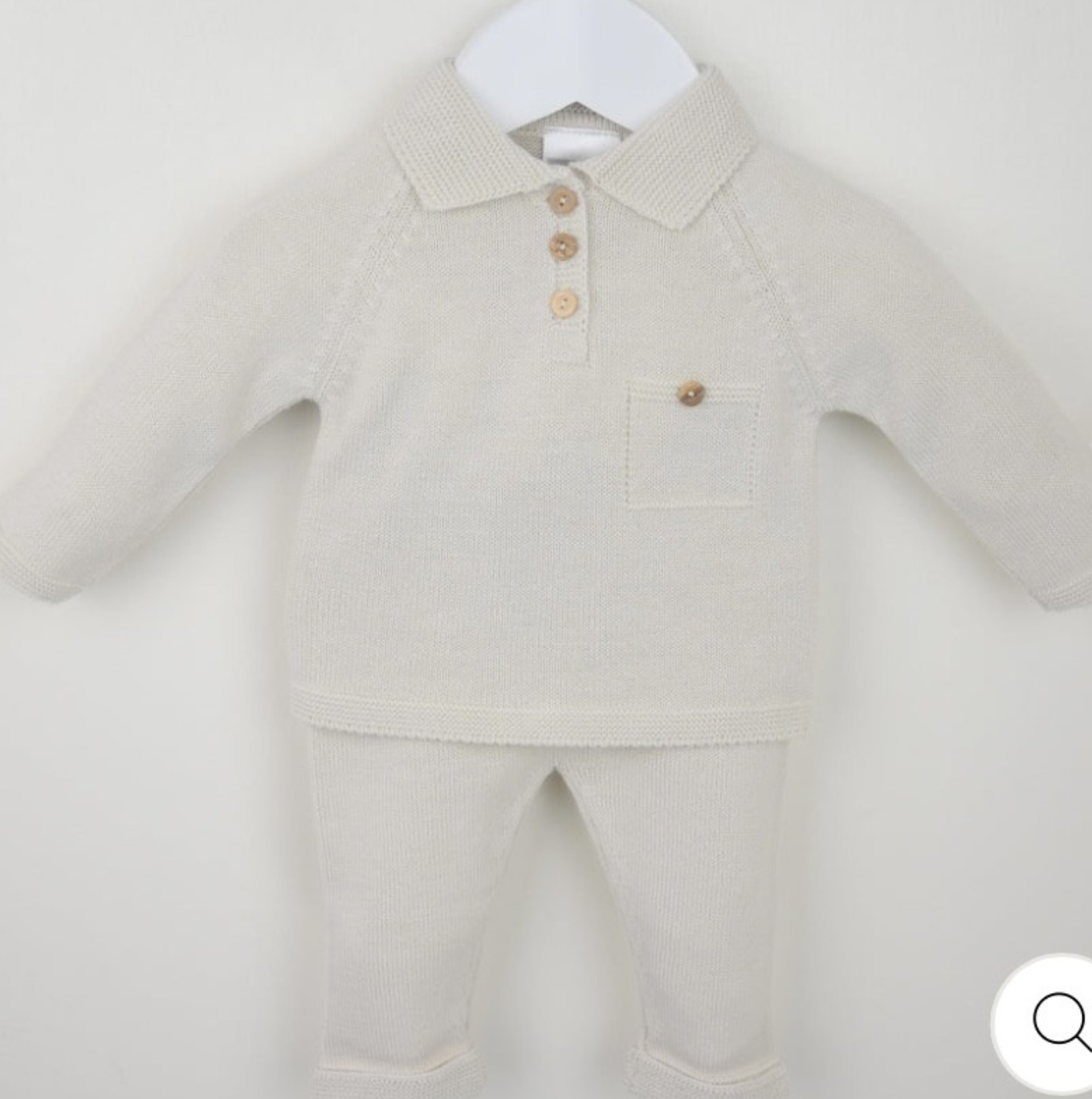 PEX Baby Boy Beige Knitted Trouser Set Oliver
