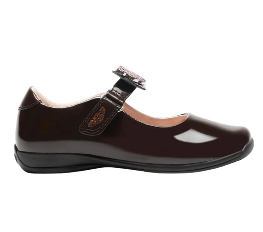 Lelli Kelly Brown Patent Butterfly School Shoes Annie