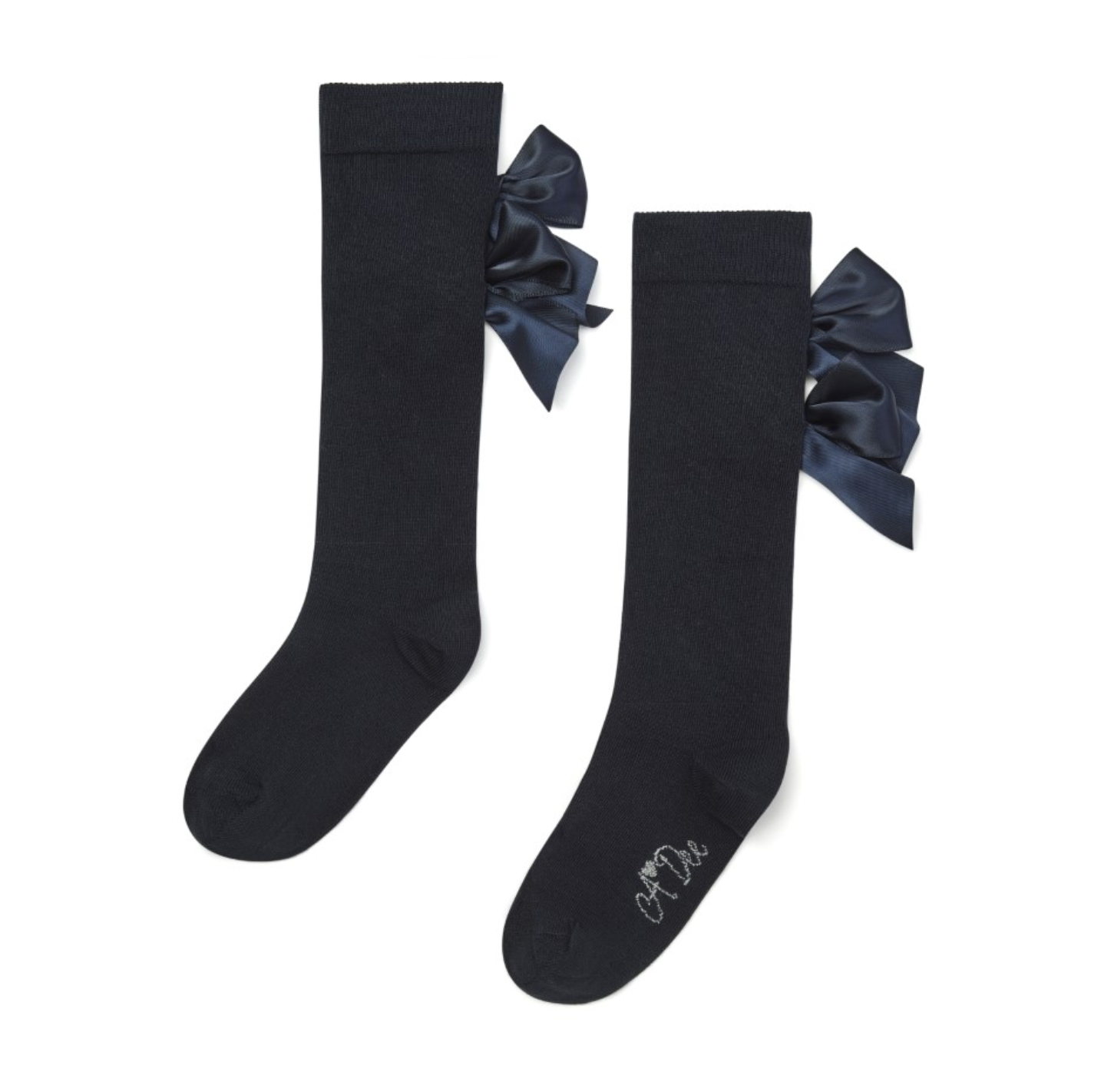 ADee Knee High Navy Bow School Socks Poppy