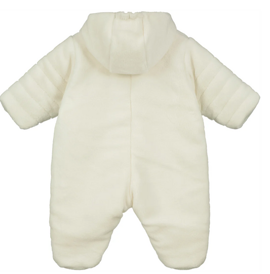 Emile Et Rose Baby Ivory Fleece Teddy Pramsuit Everley