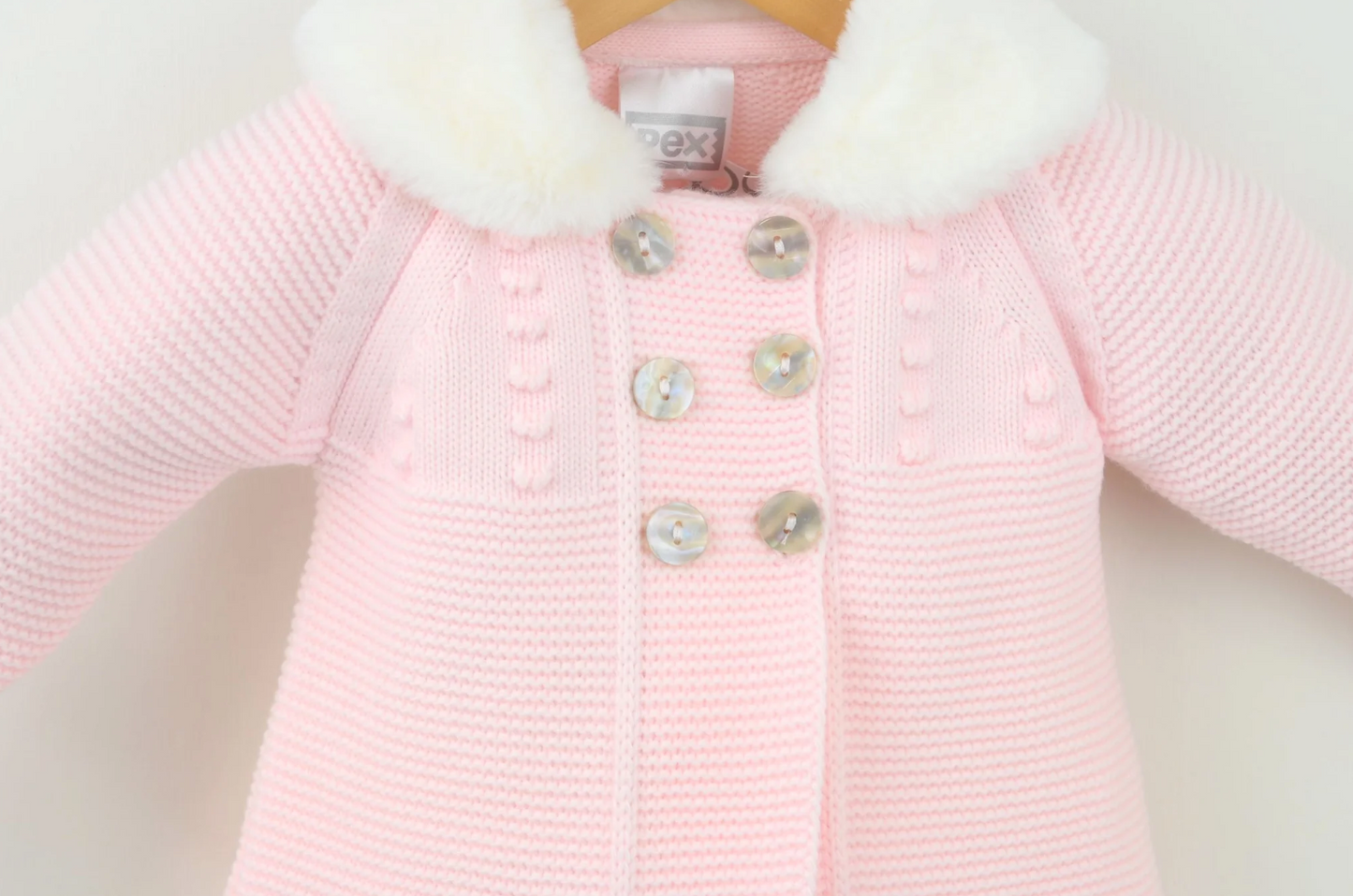 Pex Baby Girl Pink Knit Coat & Hat Set Tamsin