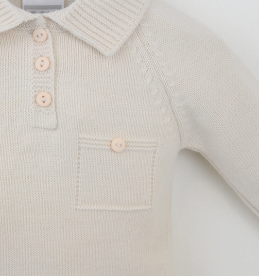 Pex Baby Boy Beige Knitted Trouser Set Louis