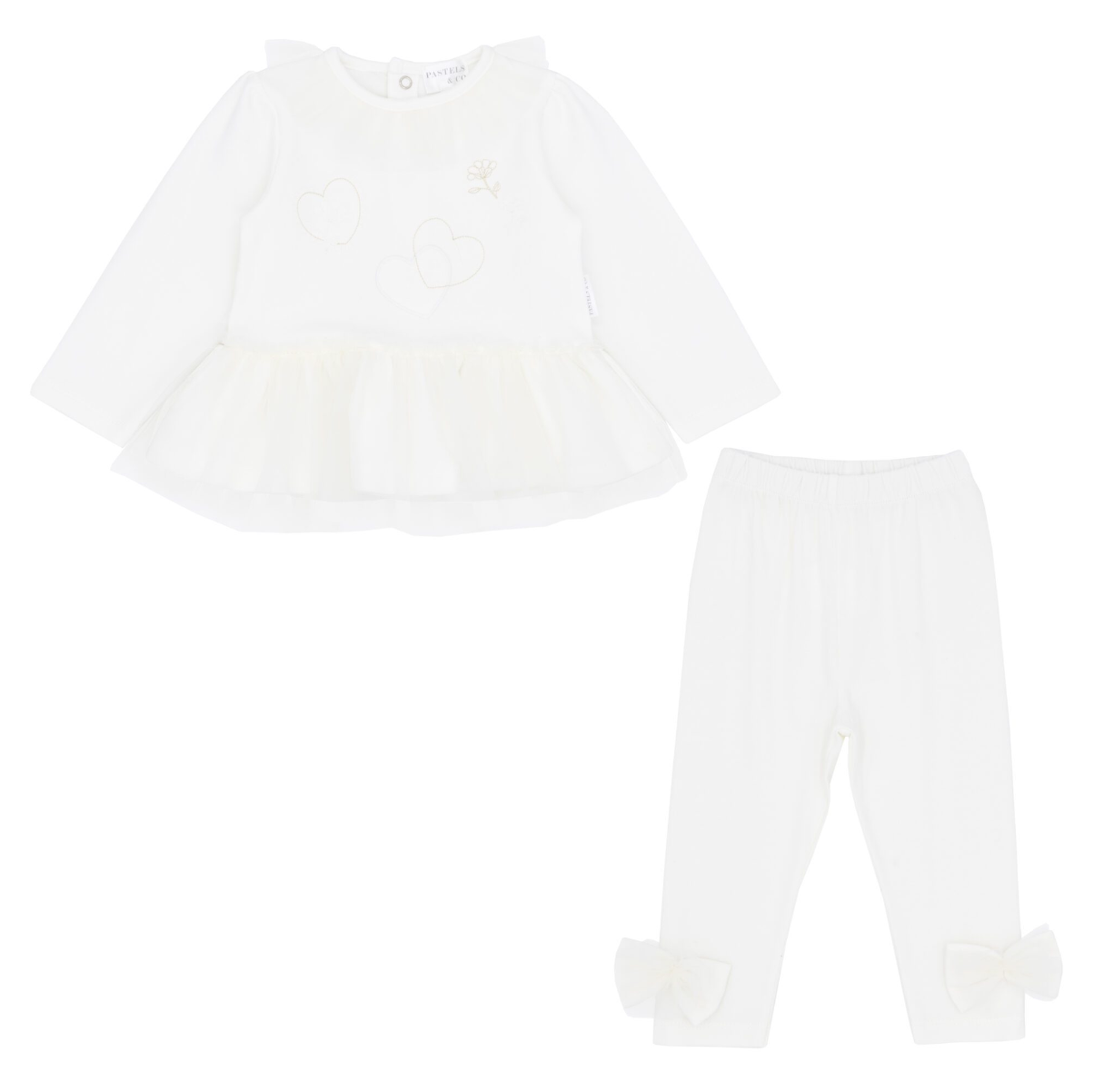Pastels & Co Girls Ivory Tulle Legging Set Maria