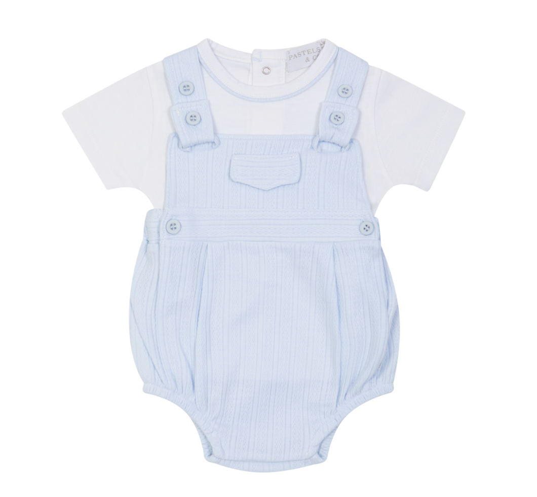Pastels & Co Boys Blue Dungaree Set Harold