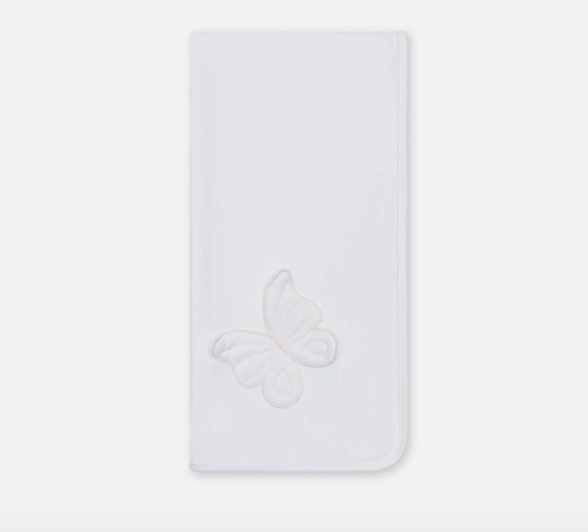 Baby Gi Girls White Butterfly Burp Cloth BT10G