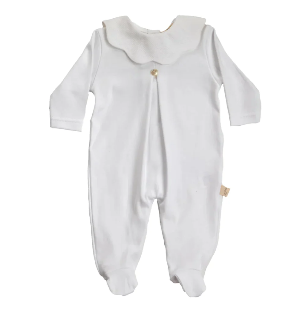 Baby Gi White Pique Cotton Babygrow PQ50M