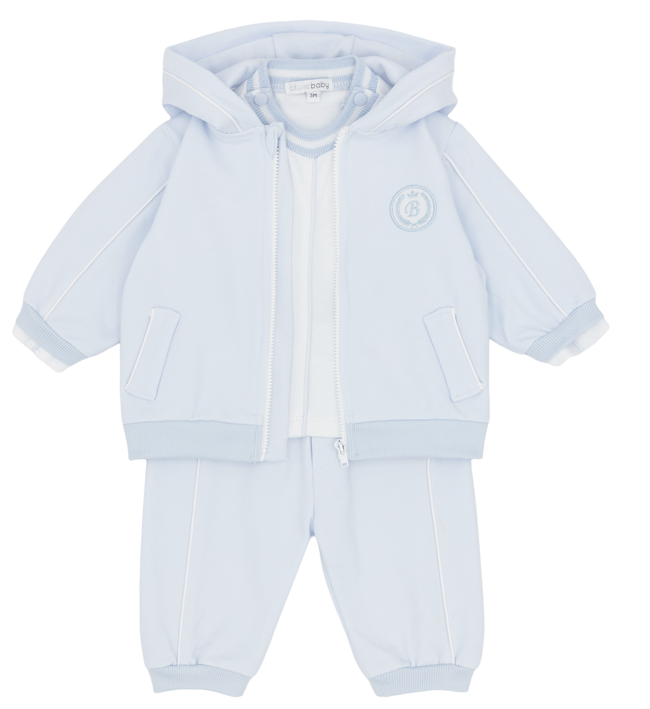 Blues Baby Boys Blue Three Piece Tracksuit BB3238