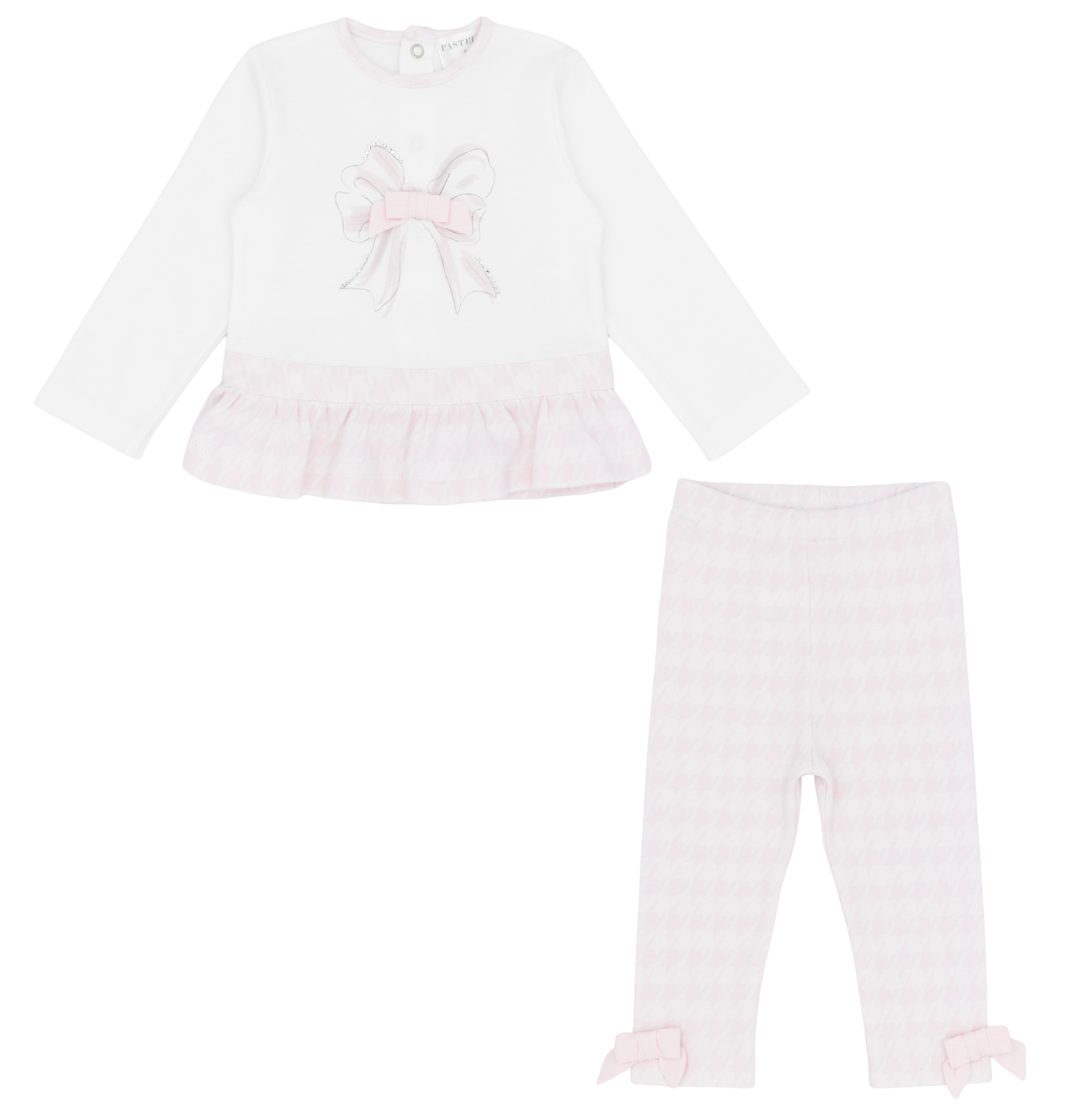 PRE ORDER Pastels & Co Girls Pink Bow Legging Set Miranda