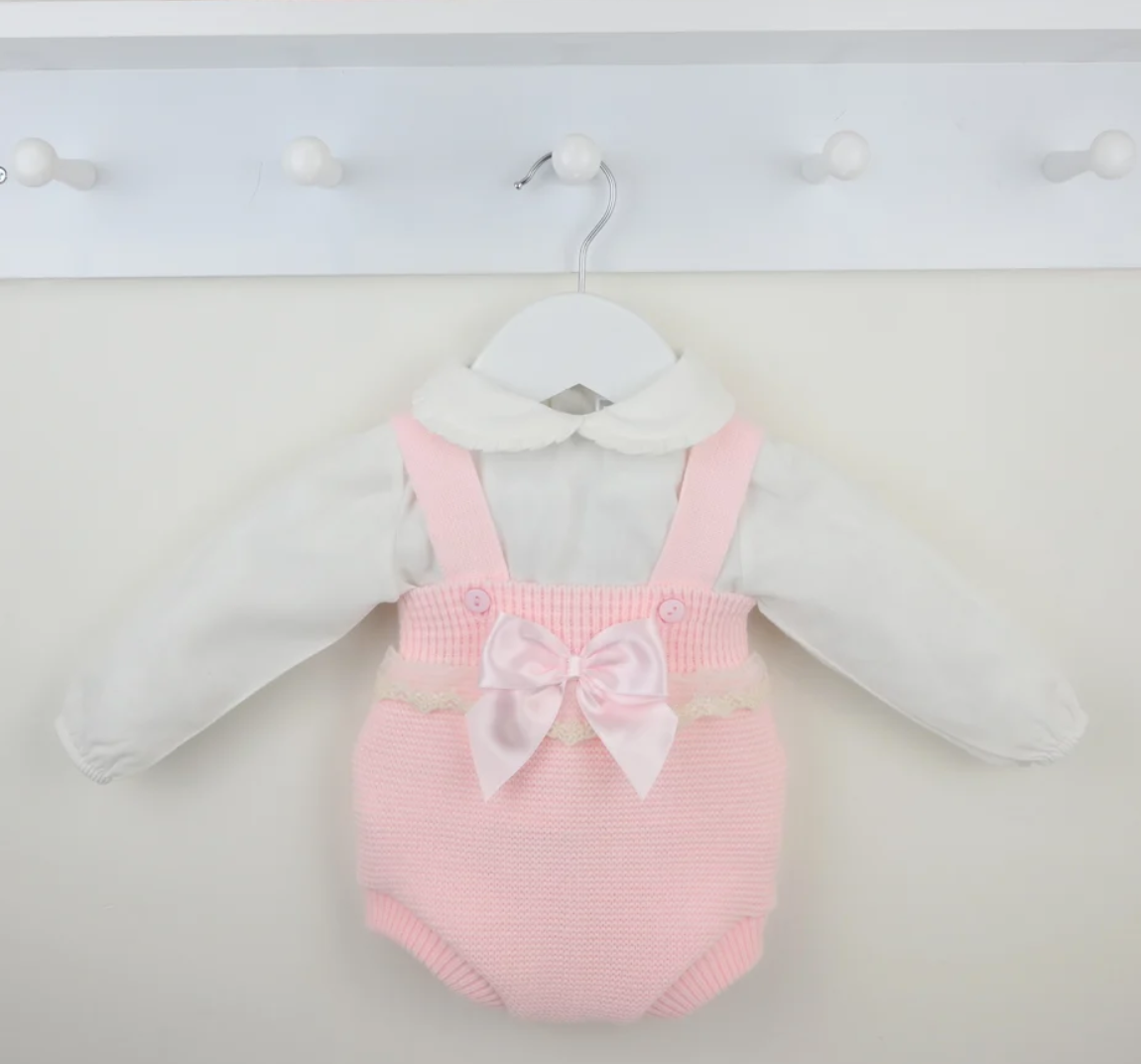 PRE ORDER Pex Girls Pink Knitted Romper Set Esther