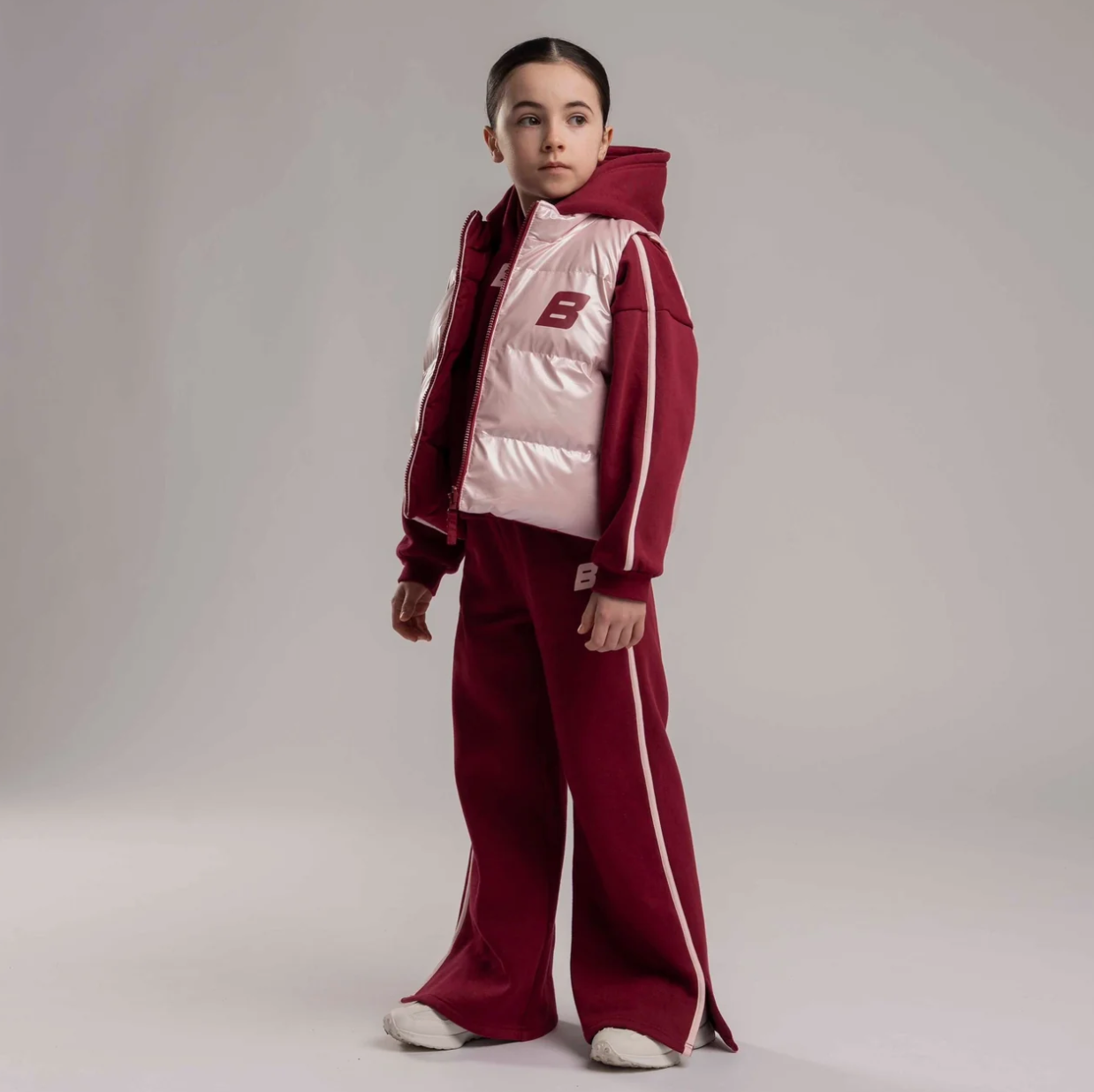 PRE ORDER Bonini Girls Burgundy Reversible Gilet Revive