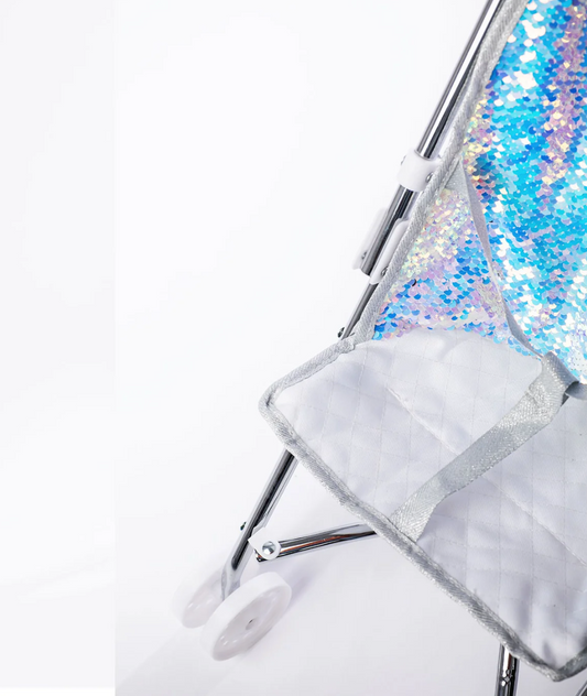 Roma White Glitter Dolls Buggy - Polly